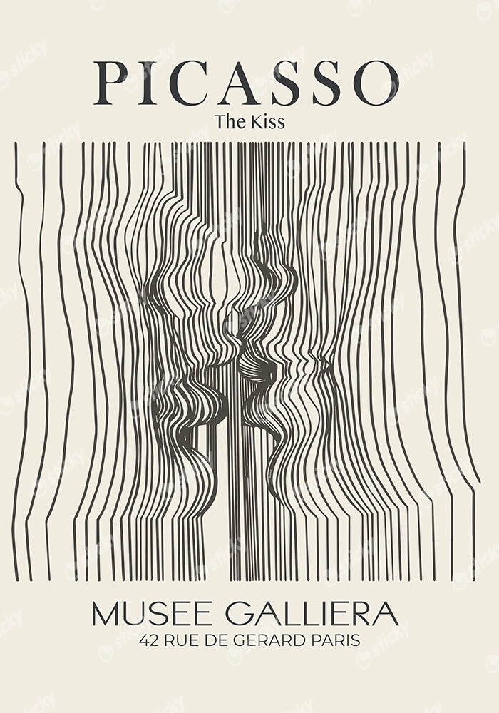 Πινακας σε καμβά PICASSO - THE KISS LINEART