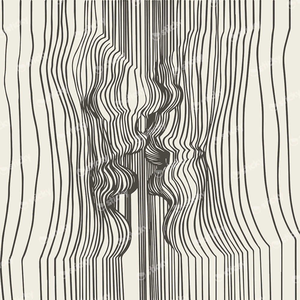 Πίνακας σε καμβά PICASSO - THE KISS LINEART SQUARE