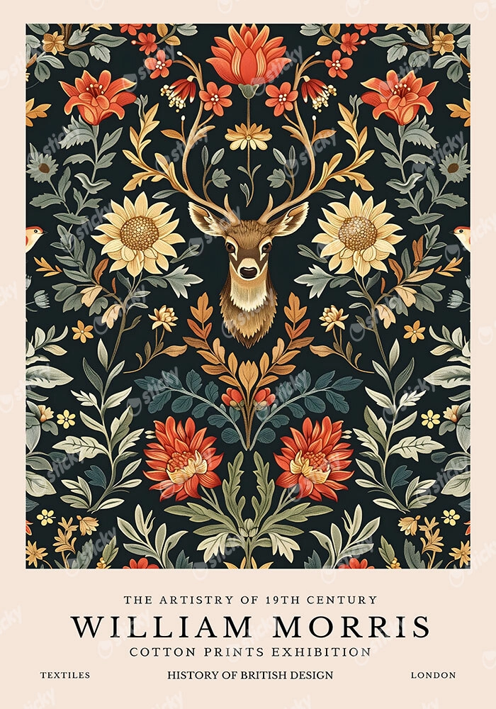 Πινακας σε καμβά WILLIAM MORRIS - FLORAL PATTERN 2