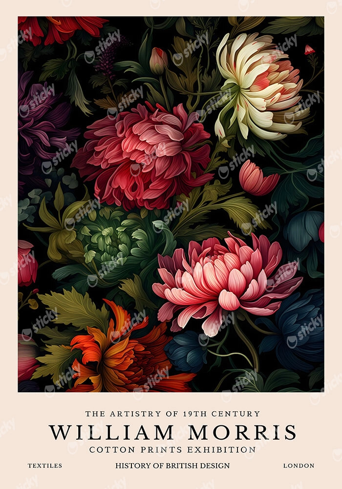 Πινακας σε καμβά WILLIAM MORRIS - FLOWER 3