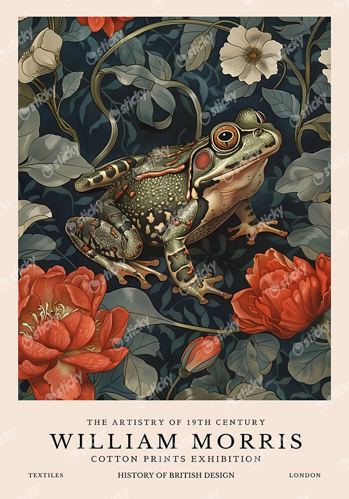Πινακας σε καμβά WILLIAM MORRIS - FROG 2