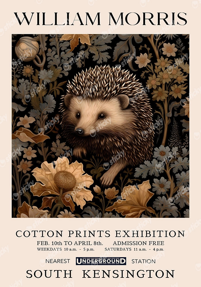 Πινακας σε καμβά WILLIAM MORRIS - HEDGEHOG