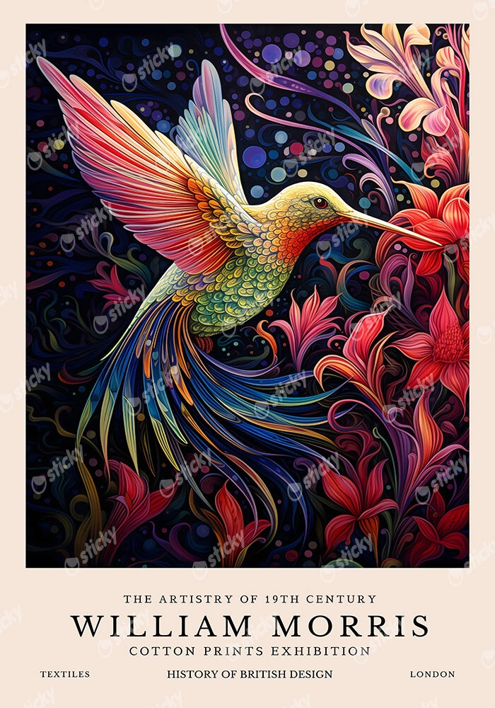 Πινακας σε καμβά WILLIAM MORRIS - HUMMING BIRD 1