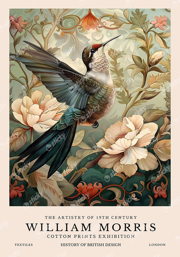 Πινακας σε καμβά WILLIAM MORRIS - HUMMING BIRD 2