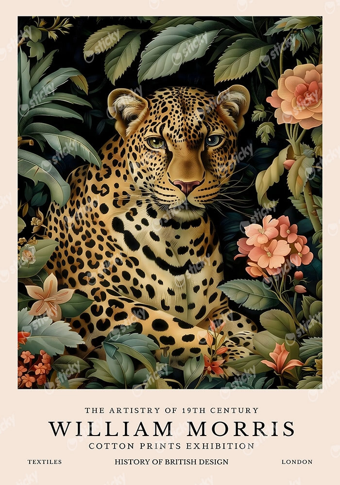 Πινακας σε καμβά WILLIAM MORRIS - LEOPARD 1