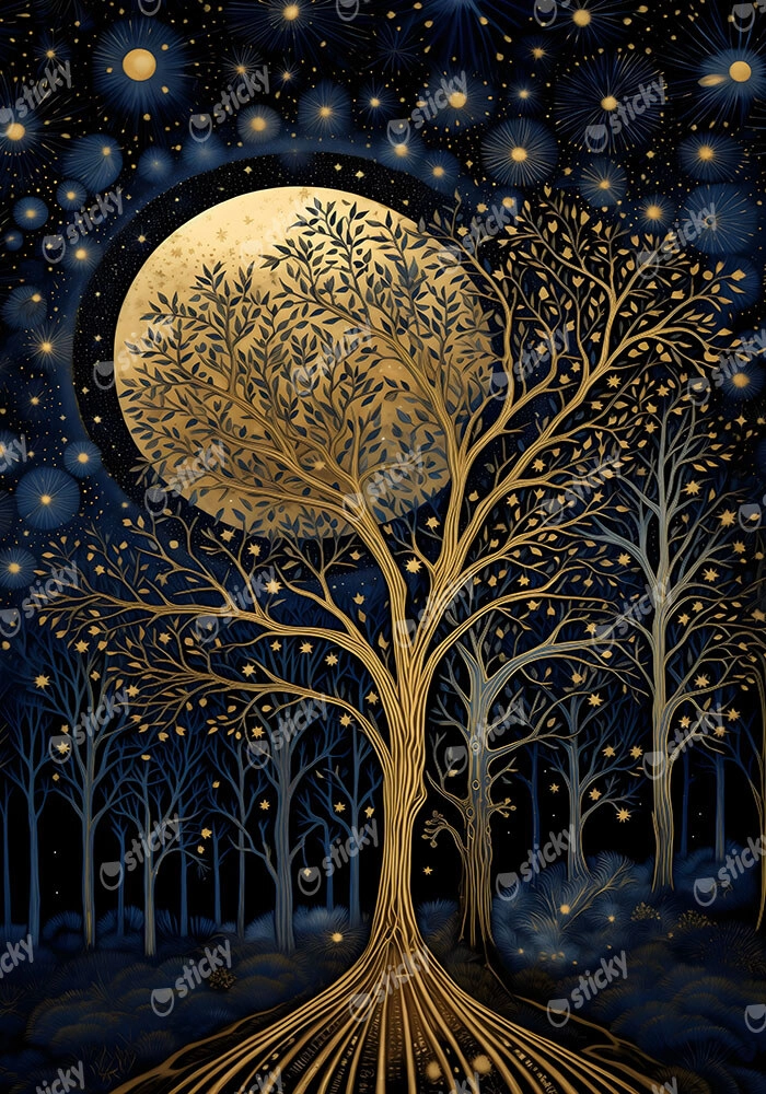 Πινακας σε καμβά WILLIAM MORRIS - MOON AND STARS 9