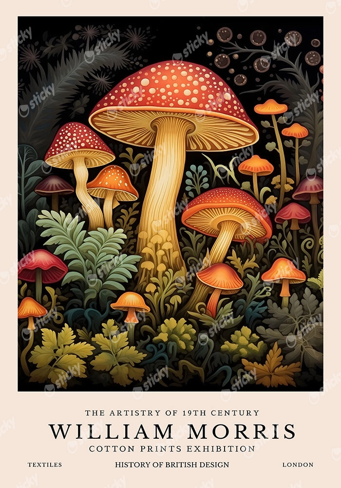 Πινακας σε καμβά WILLIAM MORRIS - MUSHROOM 2