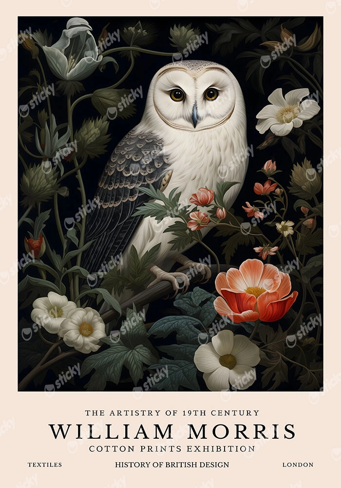Πινακας σε καμβά WILLIAM MORRIS - OWL 2