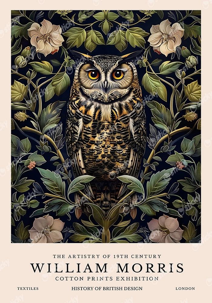 Πινακας σε καμβά WILLIAM MORRIS - OWL 4