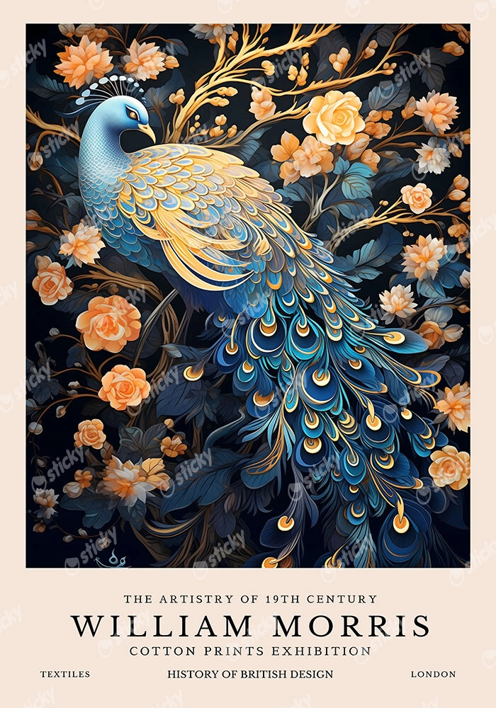 Πινακας σε καμβά WILLIAM MORRIS - PEACOCK 1