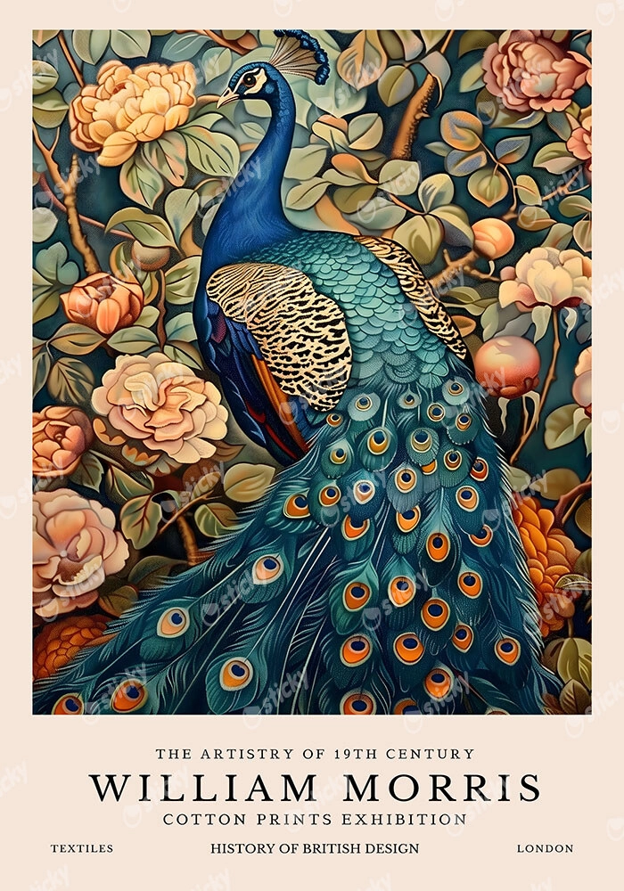Πινακας σε καμβά WILLIAM MORRIS - PEACOCK 3
