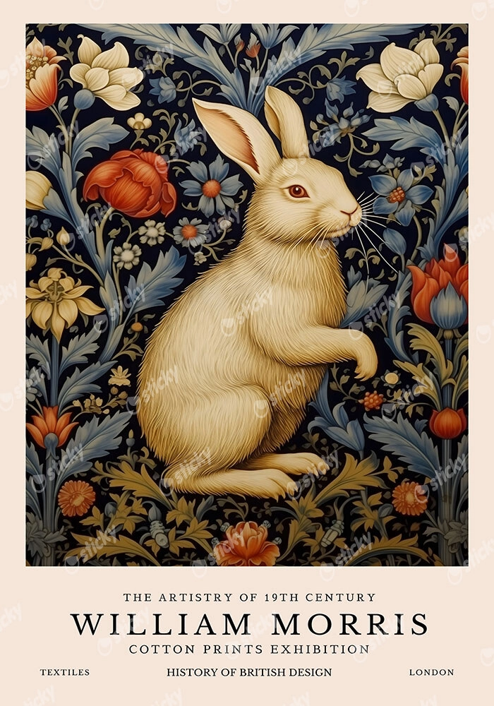 Πινακας σε καμβά WILLIAM MORRIS - RABBITS 2
