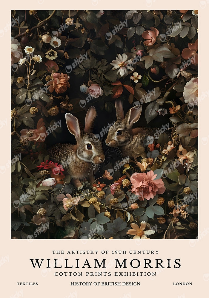 Πινακας σε καμβά WILLIAM MORRIS - RABBITS 3
