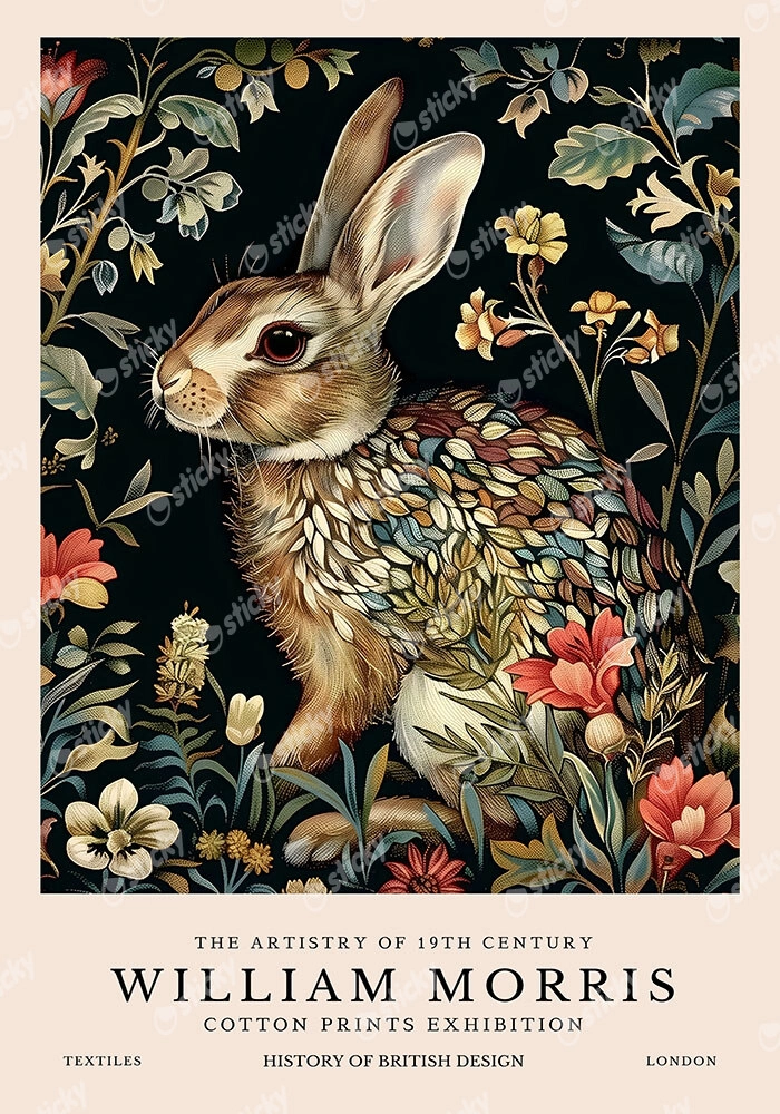 Πινακας σε καμβά WILLIAM MORRIS - RABBITS 6