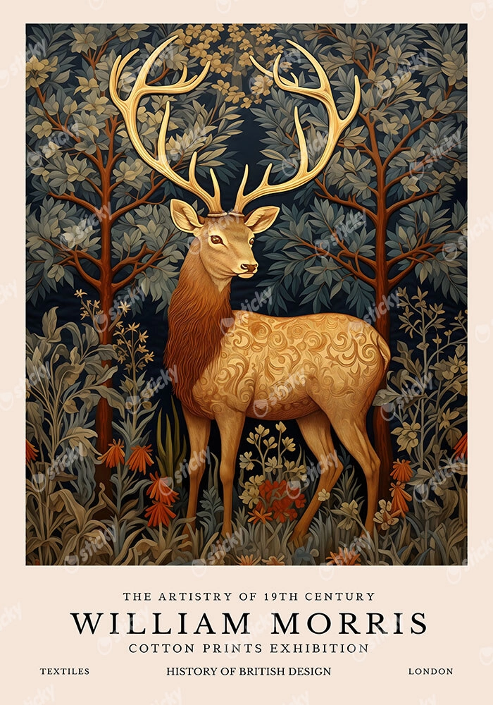 Πινακας σε καμβά WILLIAM MORRIS - REINDEER 1