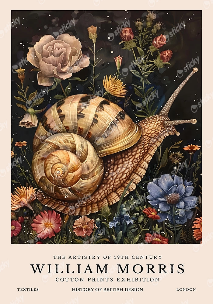 Πινακας σε καμβά WILLIAM MORRIS - SNAIL