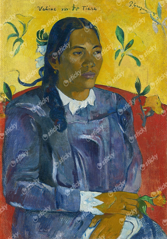 Πινακας σε καμβά PAUL GAUGUIN - TAHITIAN WOMAN WITH A FLOWER