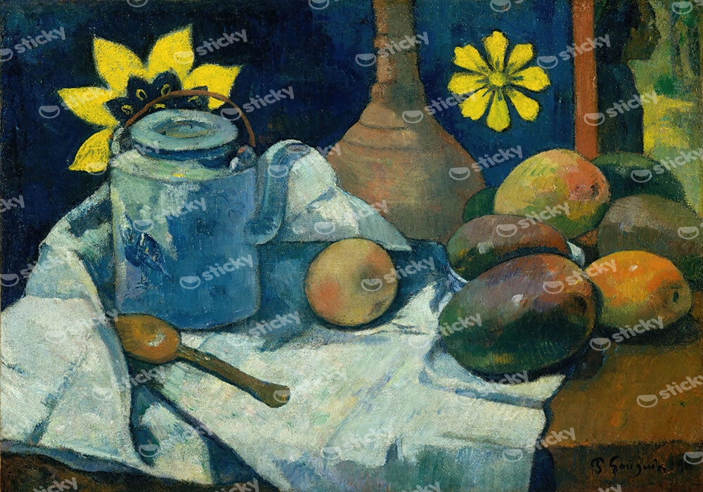 Πινακας σε καμβά PAUL GAUGUIN - STILL LIFE WITH TEAPOT AND FRUIT