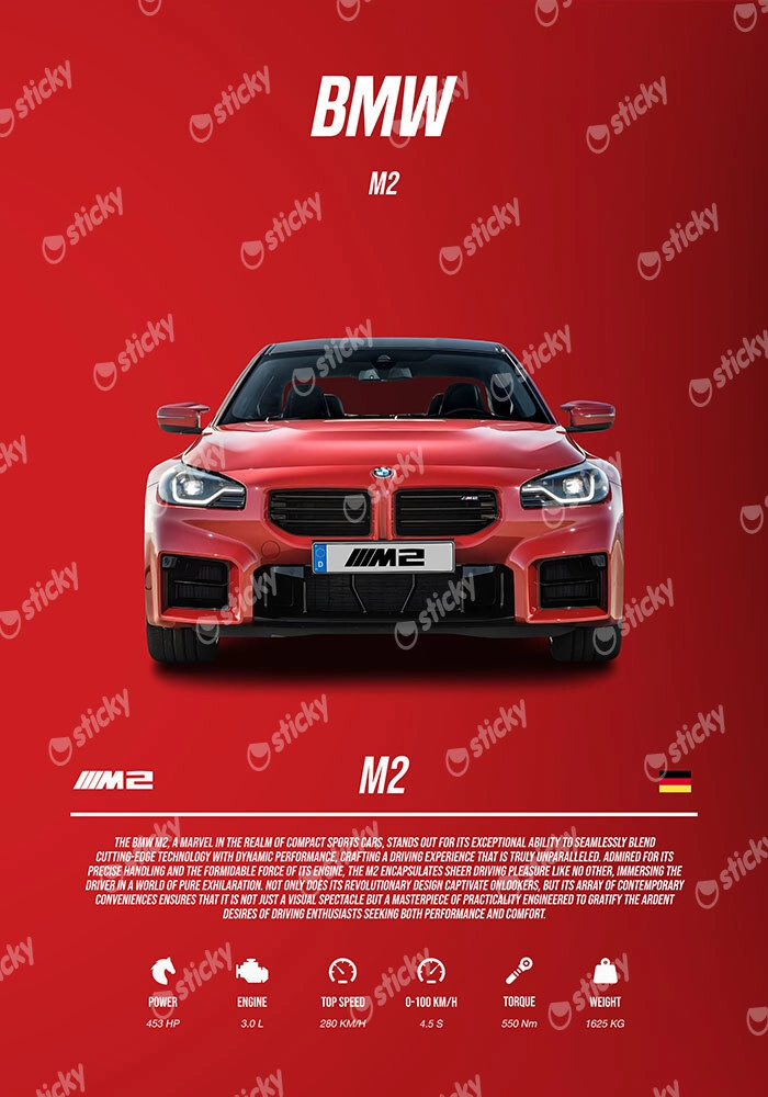 Πινακας σε καμβά BMW M2 SPECS