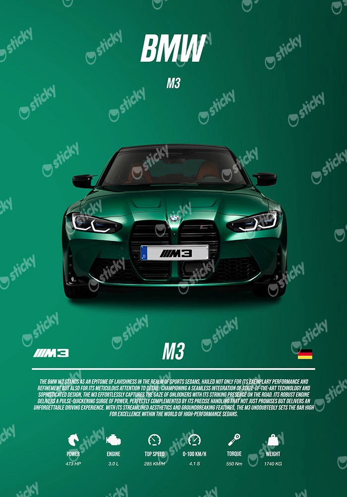 Πινακας σε καμβά BMW M3 SPECS