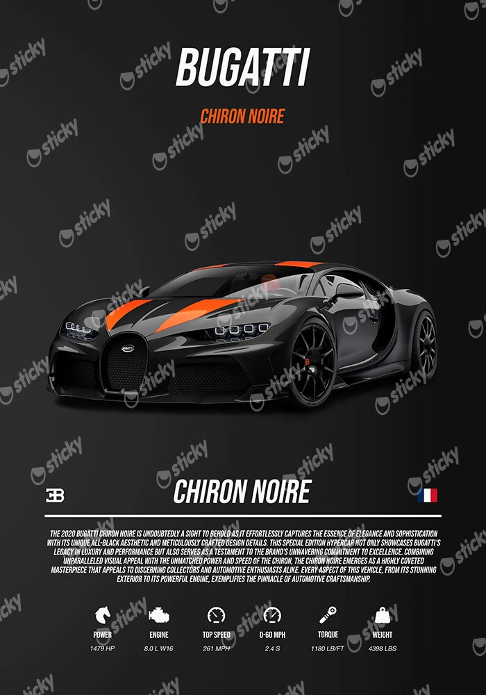 Πινακας σε καμβά BUGATTI CHIRON NOIRE IMPERIAL