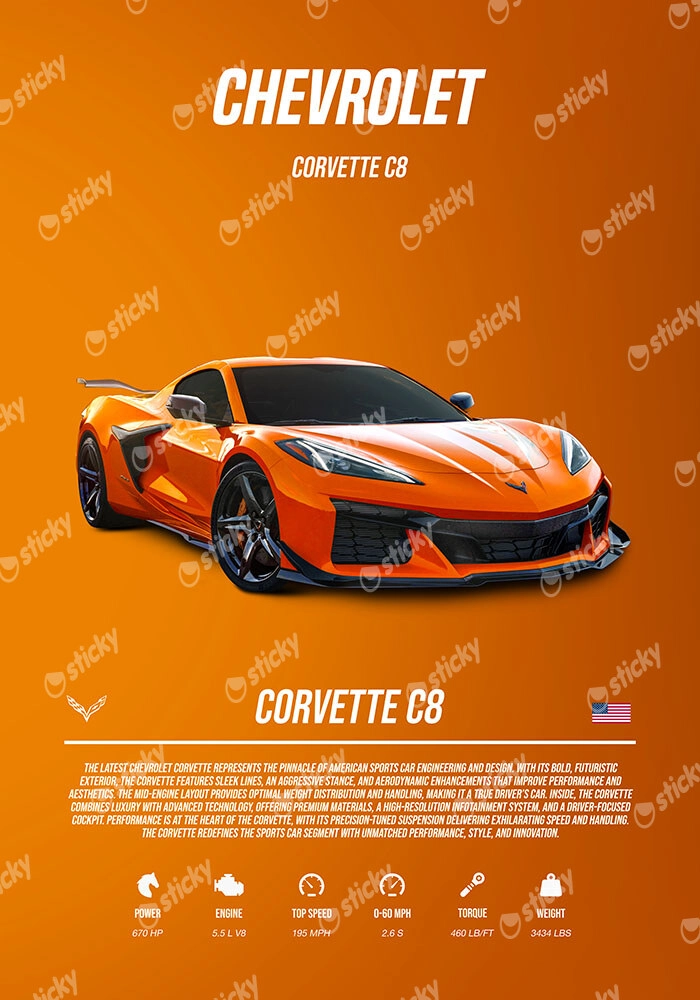Πινακας σε καμβά CHEVROLET CORVETTE IMPERIAL