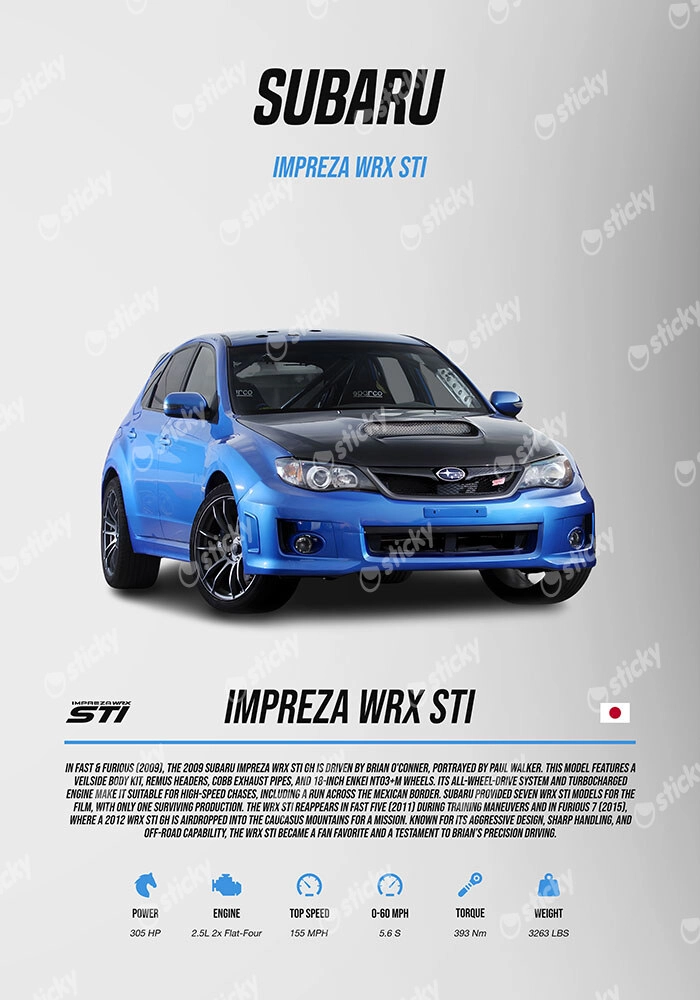 Πινακας σε καμβά IMPREZA WRX STI