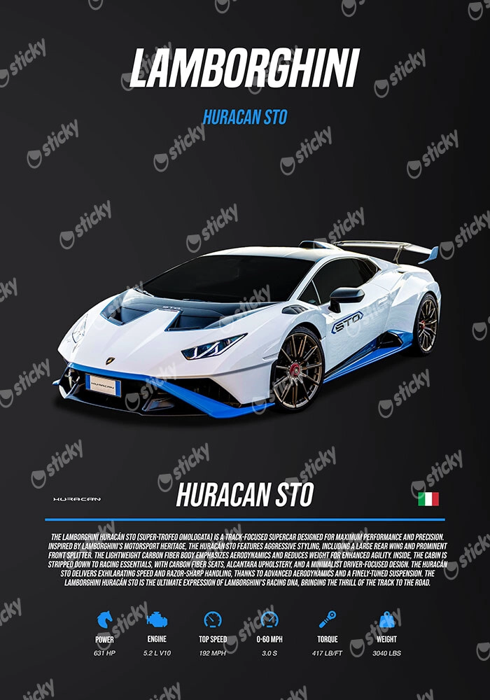 Πινακας σε καμβά LAMBORGHINI HURRACAN STO IMPERIAL