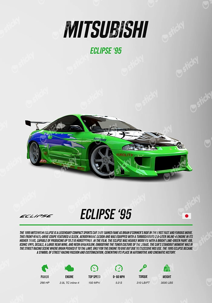 Πινακας σε καμβά MITSUBISHI ECLIPSE