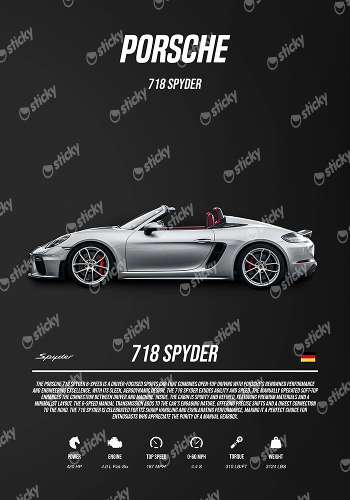 Πινακας σε καμβά PORSCHE 718 SPYDER IMPERIAL