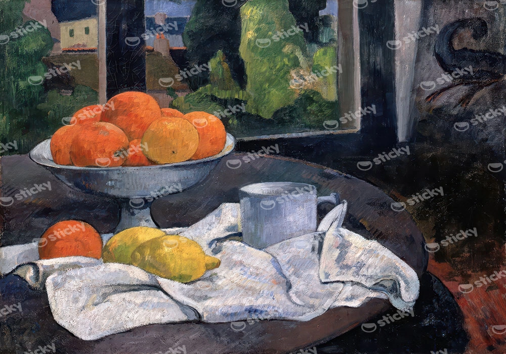Πινακας σε καμβά PAUL GAUGUIN - STILL LIFE WITH BOWL OF FRUIT AND LEMONS
