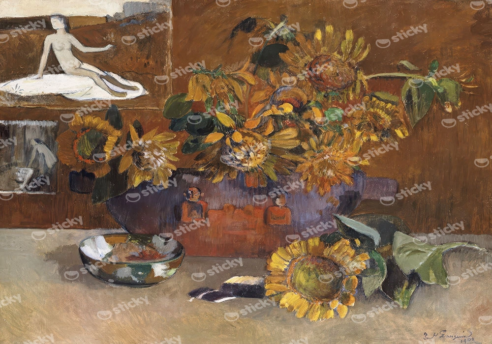 Πινακας σε καμβά PAUL GAUGUIN - STILL LIFE WITH SUNFLOWERS