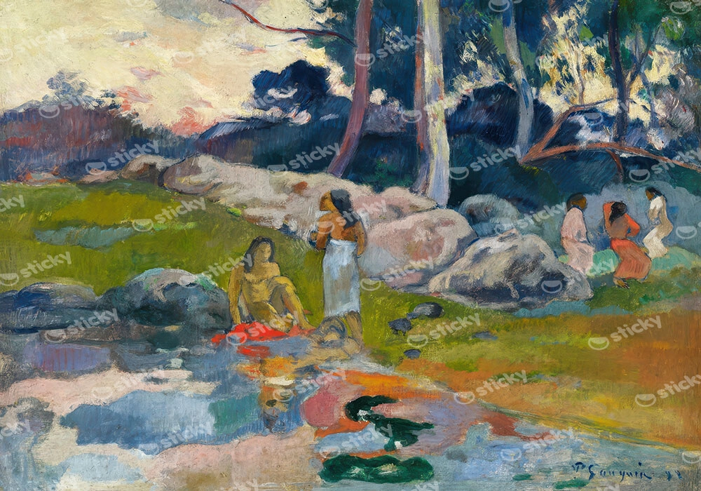 Πινακας σε καμβά PAUL GAUGUIN - WOMEN BY THE RIVERSIDE