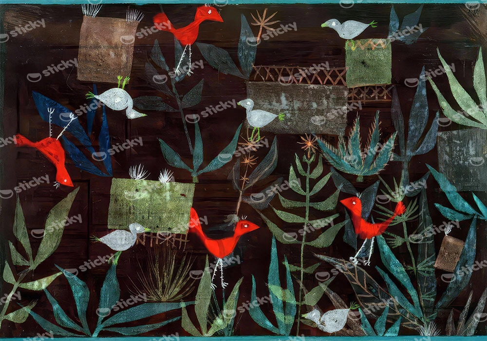 Πινακας σε καμβά PAUL KLEE - BIRD GARDEN