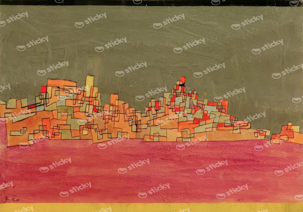 Πινακας σε καμβά PAUL KLEE - CITY ON TWO HILLS