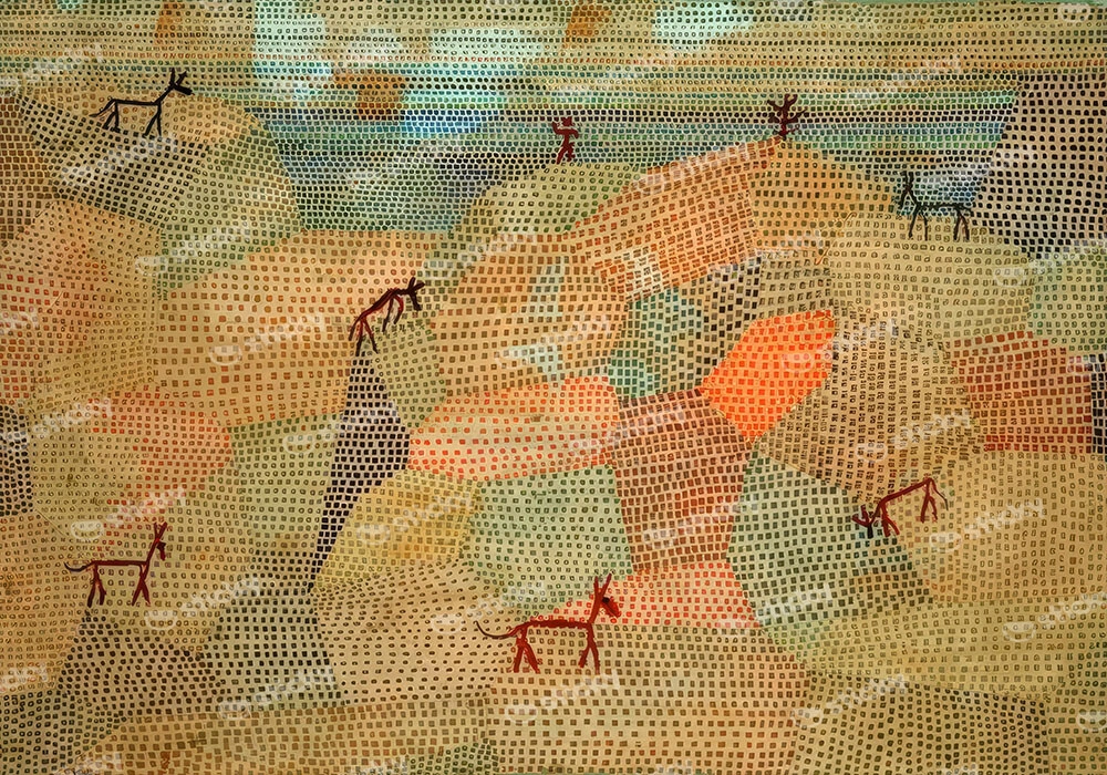 Πινακας σε καμβά PAUL KLEE - LANDSCAPE WITH DONKEYS