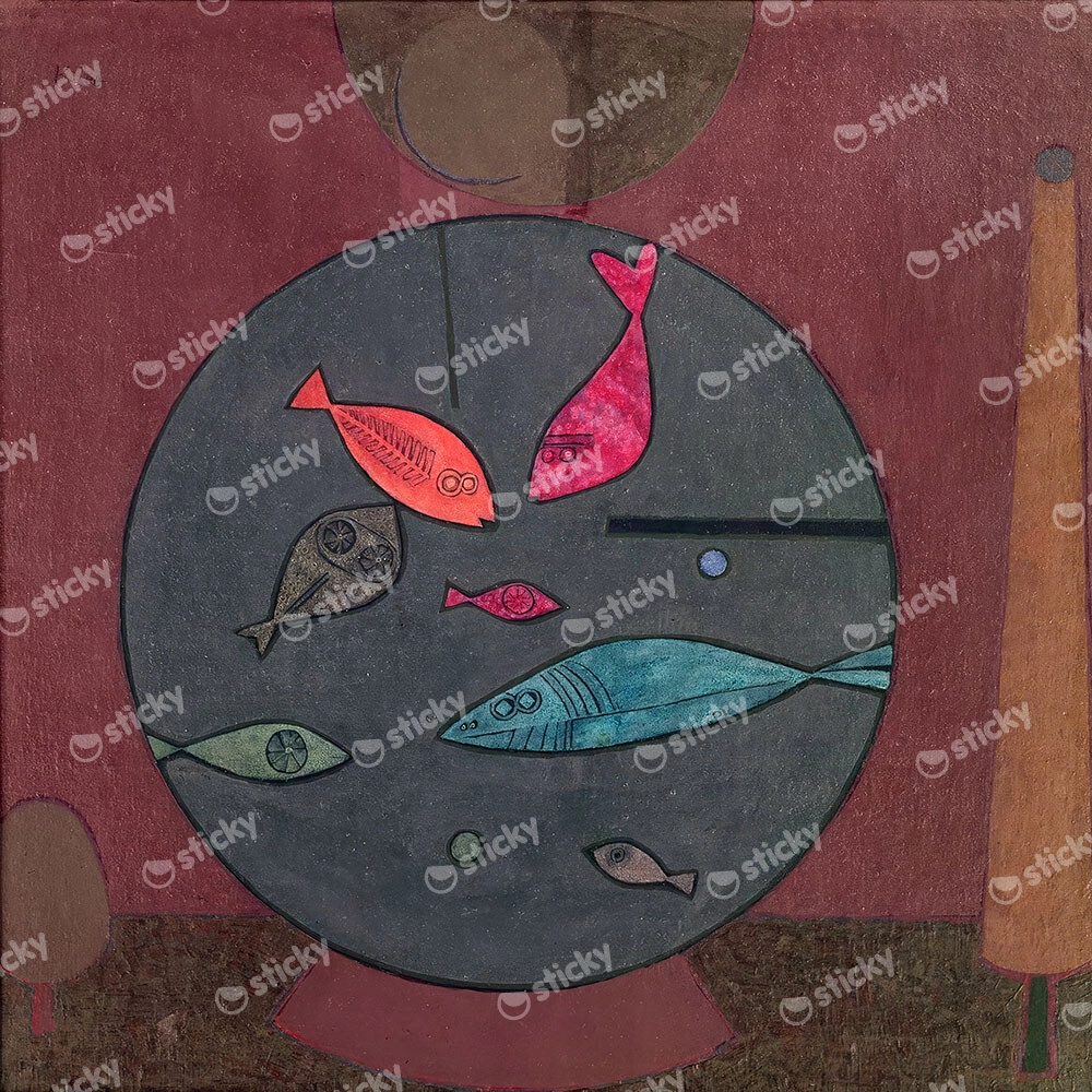 Πίνακας σε καμβά PAUL KLEE - AROUND THE FISH