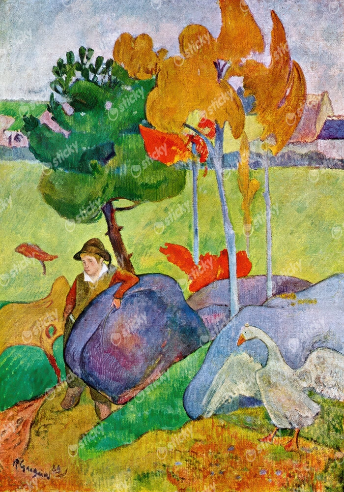 Πινακας σε καμβά PAUL GAUGUIN - BRETON BOY WITH A GOOSE