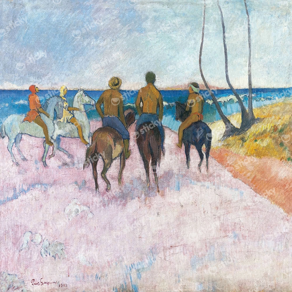 Πίνακας σε καμβά PAUL GAUGUIN - RIDERS ON THE BEACH 1902