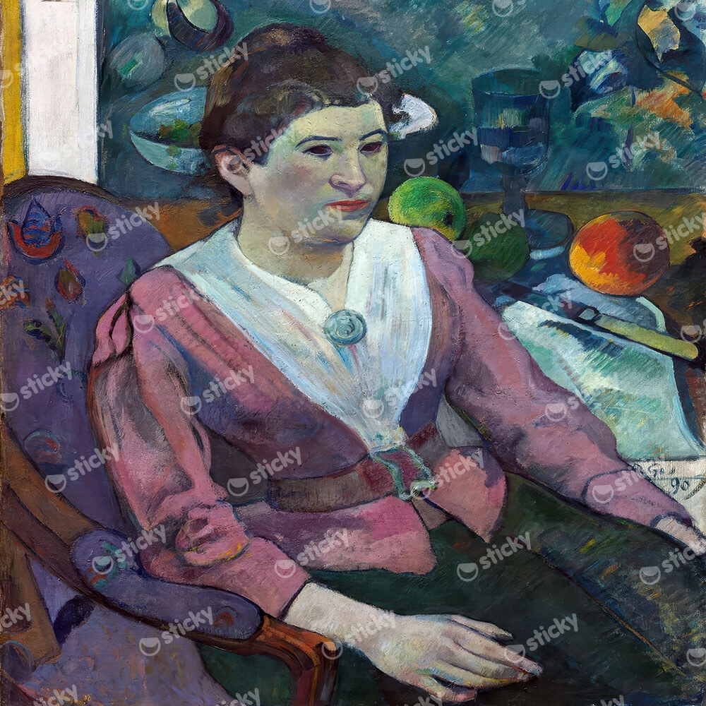 Πίνακας σε καμβά PAUL GAUGUIN - WOMAN IN FRONT OF A STILL LIFE