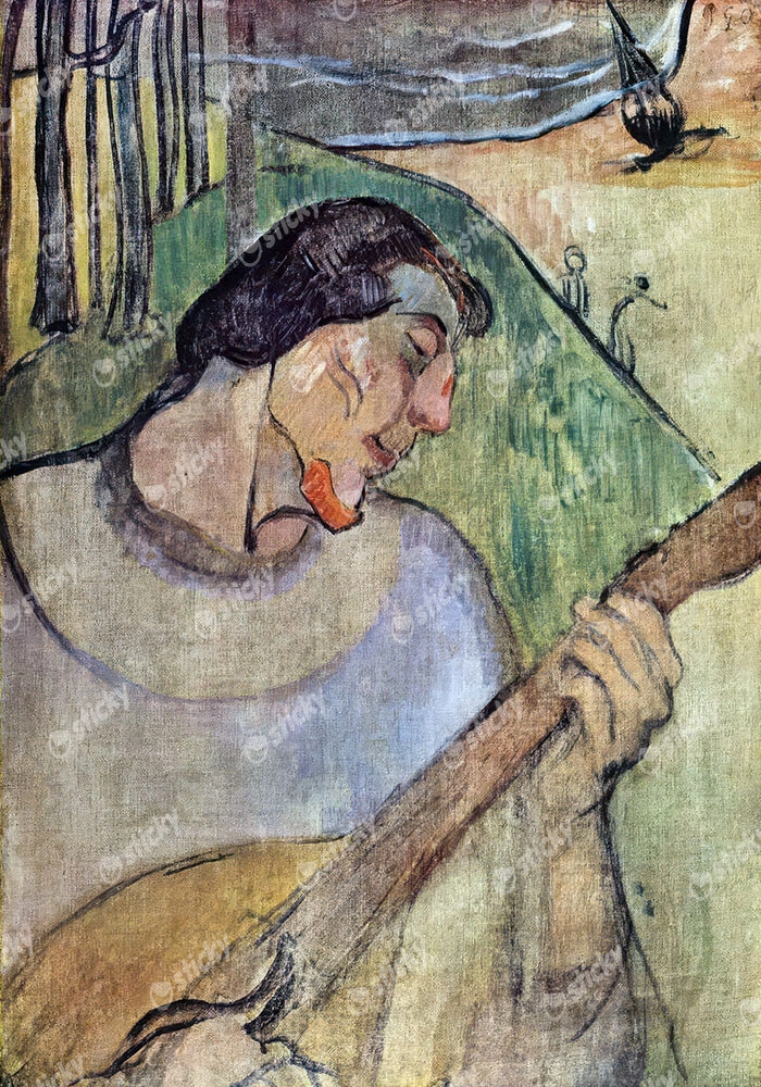 Πινακας σε καμβά PAUL GAUGUIN - SELF PORTRAIT WITH A MANDOLIN