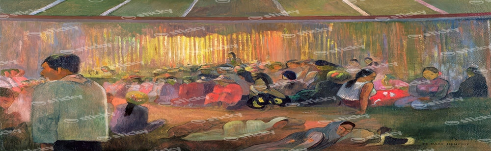 Πίνακας Πανοραμικός σε καμβά PAUL GAUGUIN - THE HOUSE OF SONGS