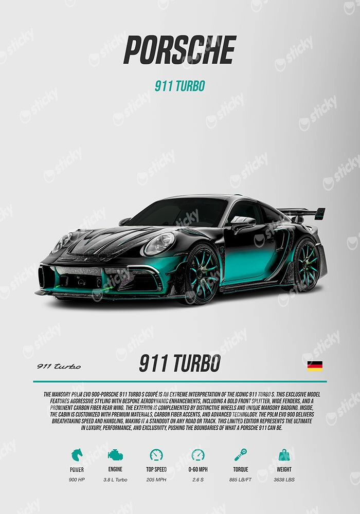 Πινακας σε καμβά PORSCHE 911 TURBO IMPERIAL