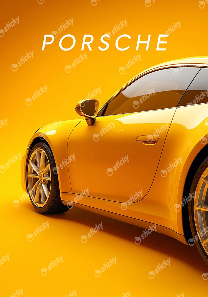 Πινακας σε καμβά PORSCHE YELLOW