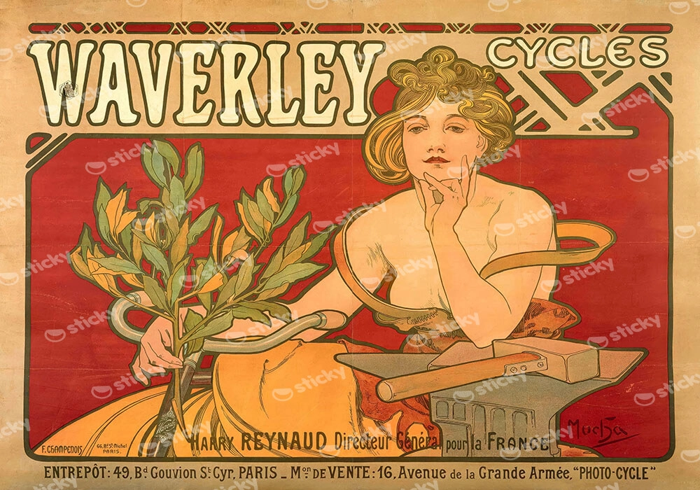 Πινακας σε καμβά ALPHONSE MUCHA - WAVERLEY CYCLES