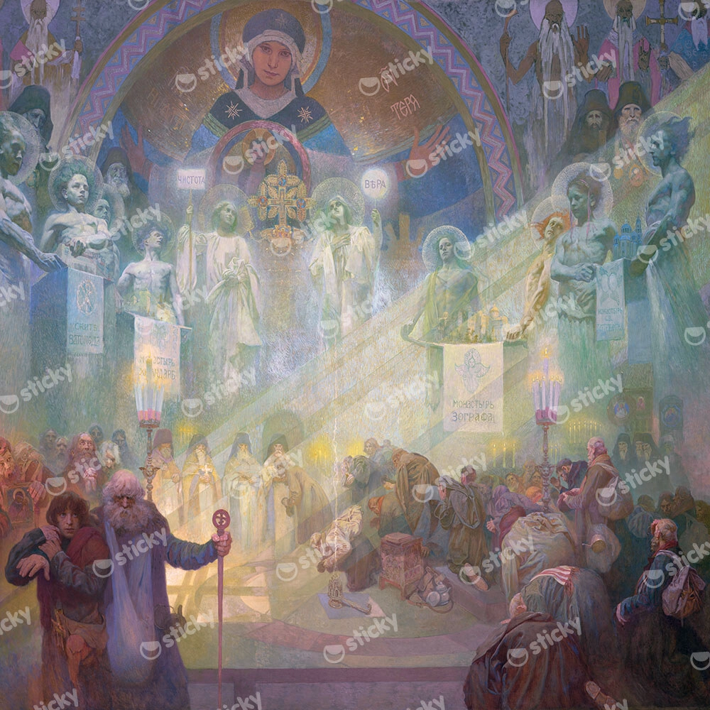 Πίνακας σε καμβά ALPHONSE MUCHA - THE HOLY MOUNT ATHOS