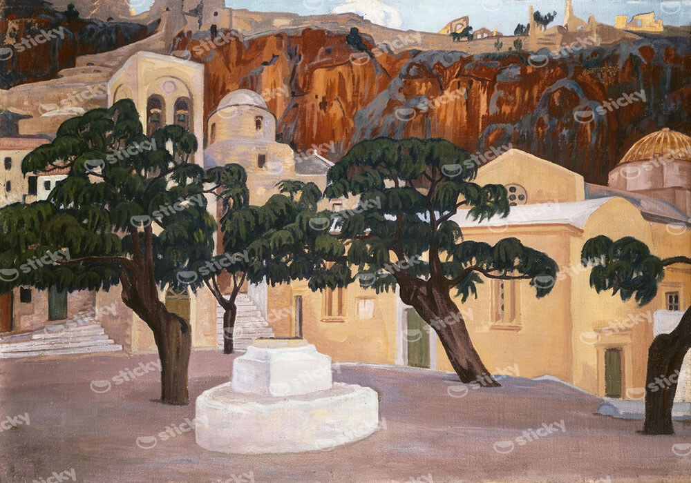 Πινακας σε καμβά ΚΩΝΣΤΑΝΤΙΝΟΣ ΜΑΛΕΑΣ - ΤΕΙΧΗ ΜΟΝΕΜΒΑΣΙΑΣ