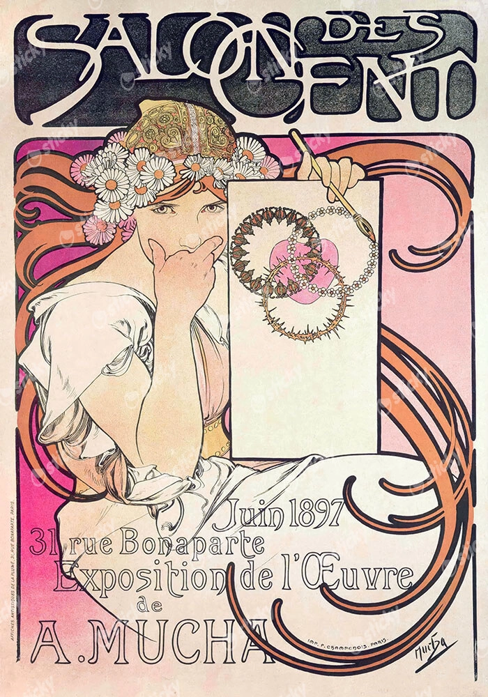 Πινακας σε καμβά ALPHONSE MUCHA - SALON DES CENT