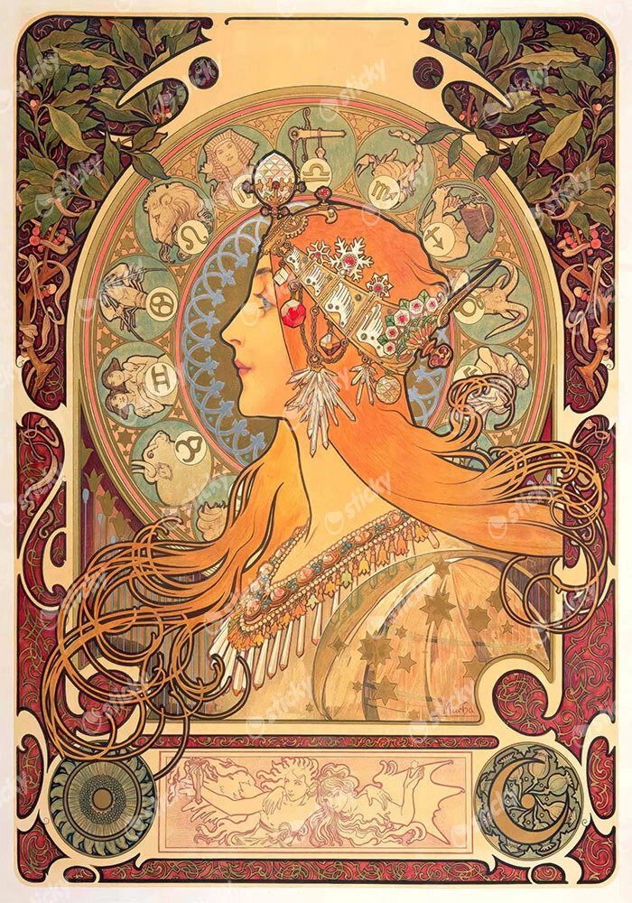 Πινακας σε καμβά ALPHONSE MUCHA - ZODIAC