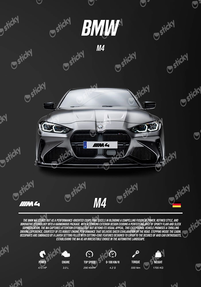 Πόστερ BMW M4 SPECS